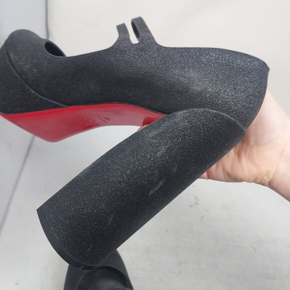 Christian Louboutin Movida Jane Black Glitter Platform Heel Shoe - Picture 11 of 13